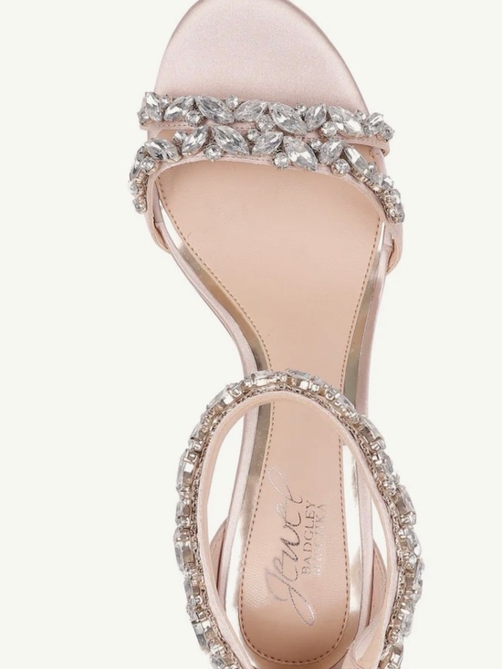 Badgley Mischka Shoes - Badgley Mischka Pale Pink Crystal-Strap Evening Sandal